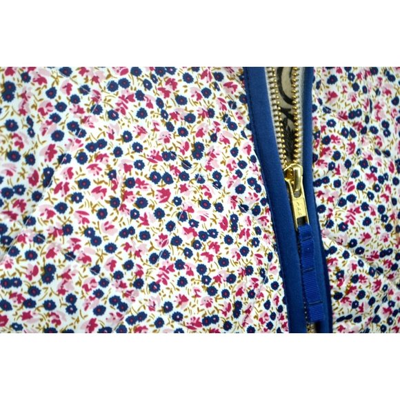 J.CREW MERCANTILE Women's Printed Ruffle Puffer Vest SIZE SMALL Floral - Picture 4 of 7